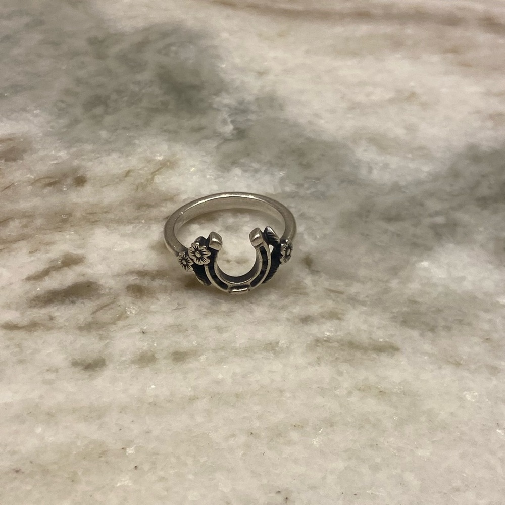 James Avery Floral Horseshoe Ring- Size 7